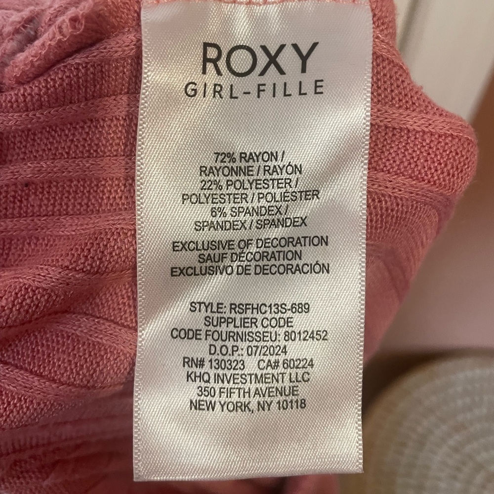Roxy Y2K Pink Ribbed Wide Leg Lounge Pants Salted Granola Size Small - Picture 5 of 5